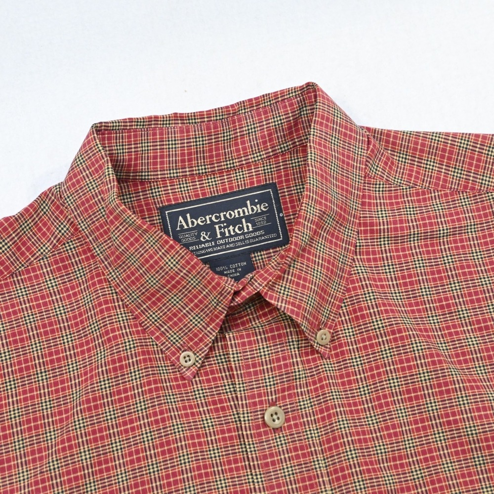 Abercrombie & Fitch Dress Shirt Plaid Long Sleeve Button Up Mens Size Large - Picture 7 of 10